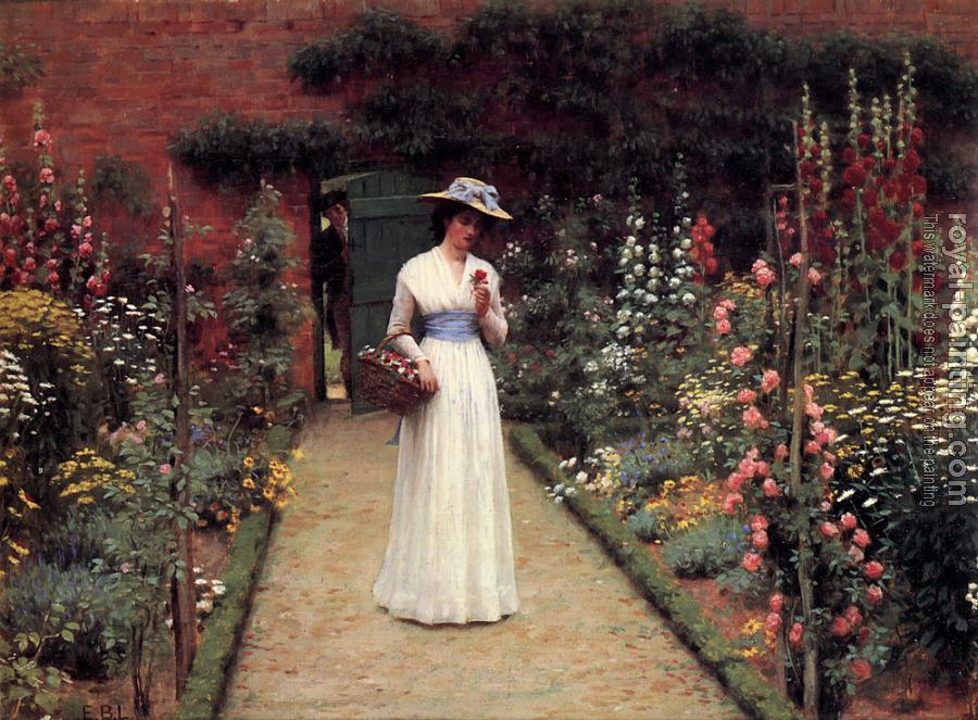 Edmund Blair Leighton : Lady in a Garden